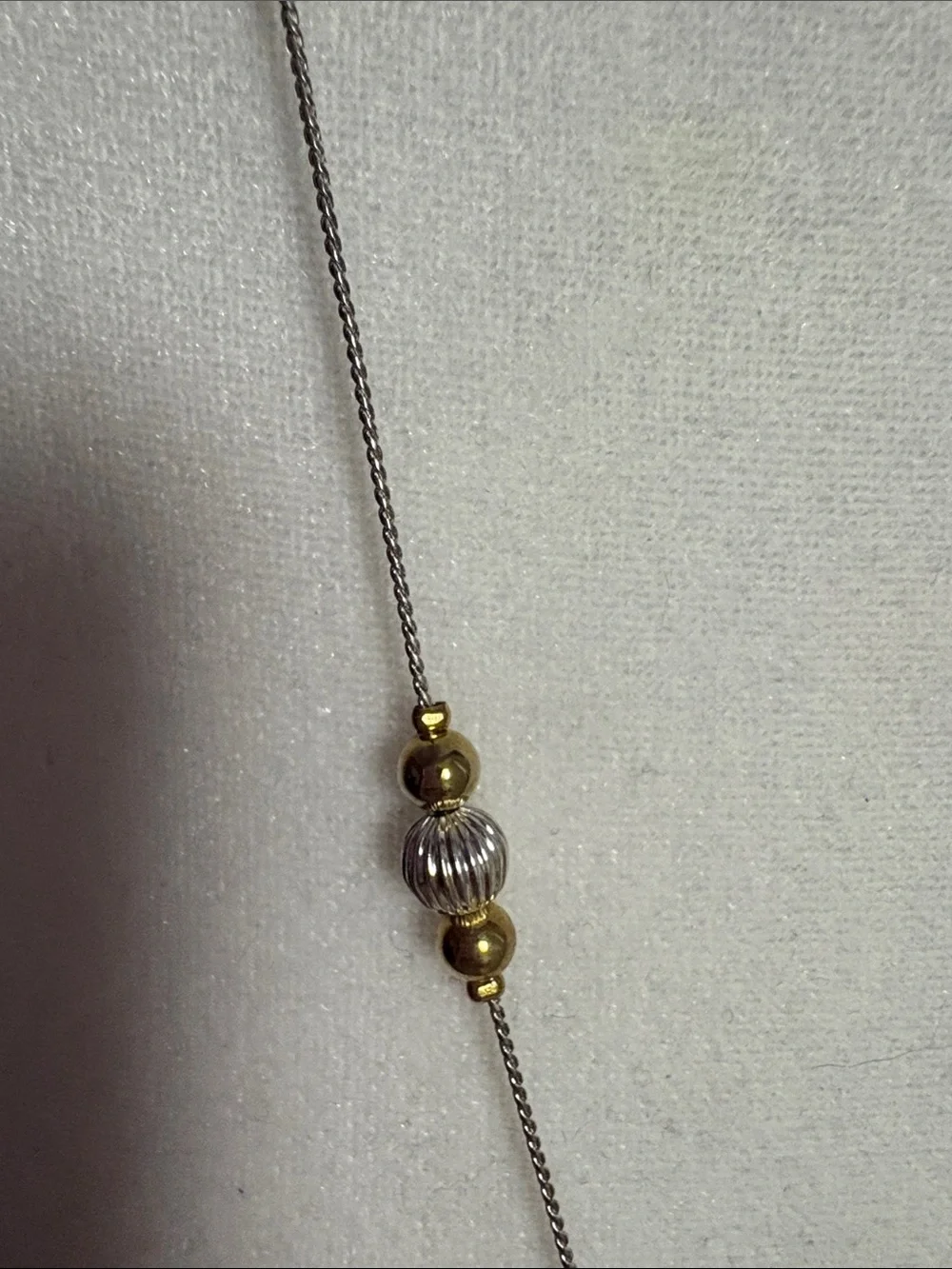 14.5@ Gold and Silver Beaded Women’s Necklace - Elegant Two-Tone Design